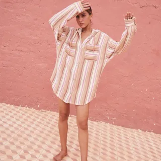 【ROXY】女款-SUNLIGHT RIDER 襯衫式外套-咖啡(ERJJK03612-CLB2)