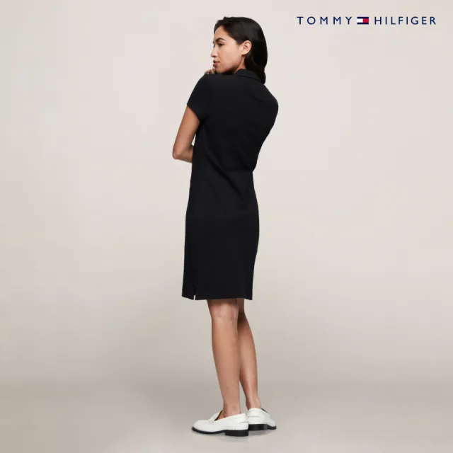 【TOMMY HILFIGER】官方旗艦館 修身 Polo 連身裙_黑色
