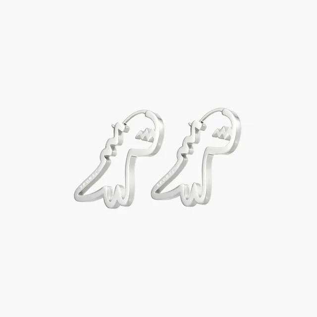 【agnes b.】女款 白鋼耳環(銀色)