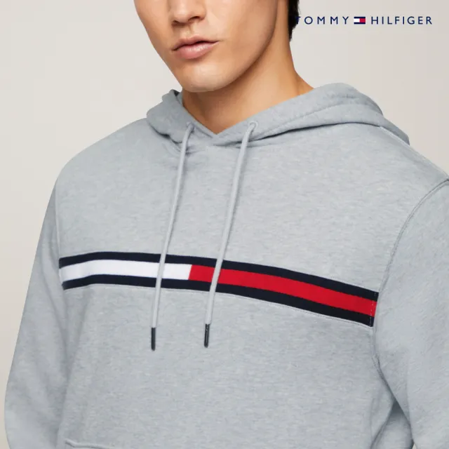 【TOMMY HILFIGER】官方旗艦館 標誌性旗幟帽T_灰色