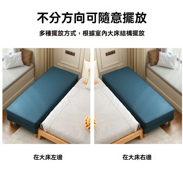 【窩居】拼接床 床邊凳 長條凳 棉麻布120x60x38cm(拓寬床 拼接沙發床 床尾凳 床邊床 沙發腳凳)