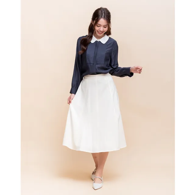【perng yuh 芃諭名品】凝練如詩 網花翻領 輕光澤 襯衫(2025 AW Collection|4C秋冬新品上市)