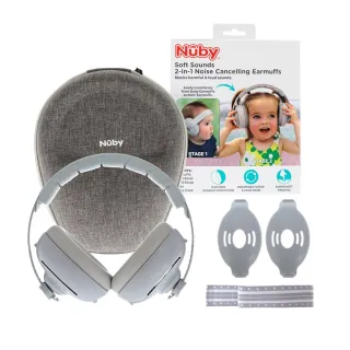【Nuby官方直營】寶寶降噪隔音耳罩豪華版2in1(頭箍 頭帶 收納盒)