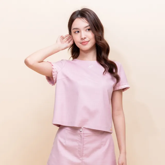 【perng yuh 芃諭名品】相遇共鳴 褶飾 暗紋 短上衣(PY by perng yuh Exclusive-芃諭獨家精品系列)