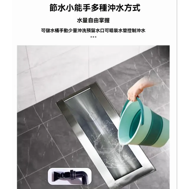 【窩居】蹲式馬桶 蹲便池 旱廁馬桶 304不銹鋼 60x21zm(農村便池 防臭蹲坑 後排水 衛生間改造 一體便茅廁)
