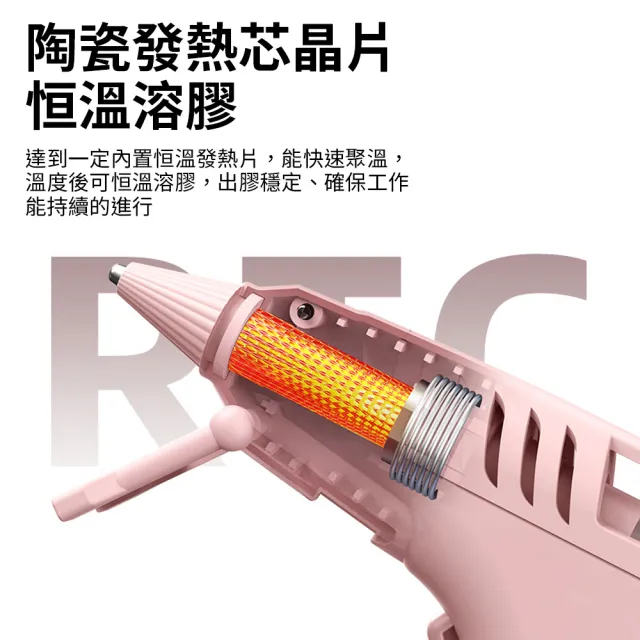 Type-C充電無線熱熔膠 無線鋰電熱熔膠槍 贈10根熱熔膠條(持久續航/快速加熱出膠/黏合強/DIY)