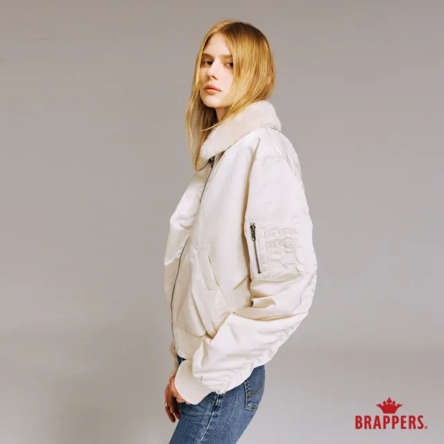 【BRAPPERS】女款 可拆毛領飛行外套(淺卡其)
