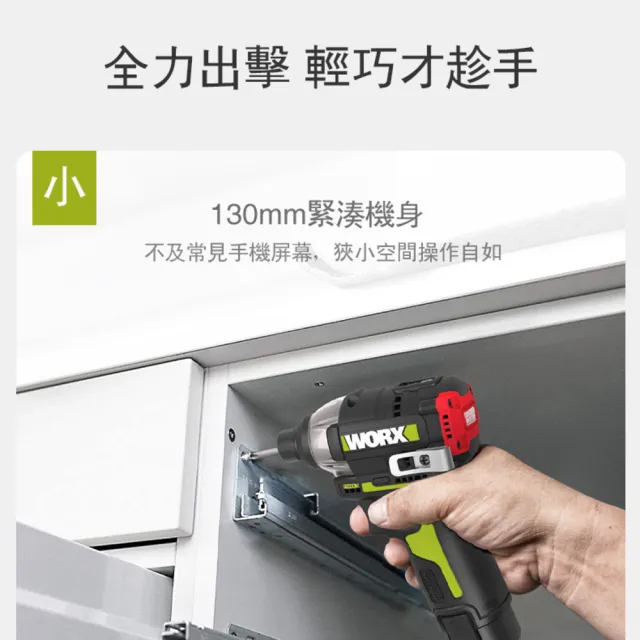 【WORX 威克士】12V 起子機 WU132.1(電動起子 衝擊起子 無刷衝擊起子 鋰電起子機 無刷鋰電衝擊起子 電鑽)