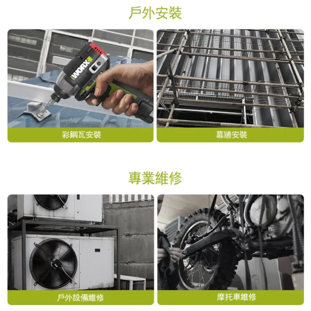 【WORX 威克士】12V 160Nm 電動起子機 WU132X(衝擊起子  衝擊鑽 衝擊電鑽 無刷鋰電衝擊起子機)