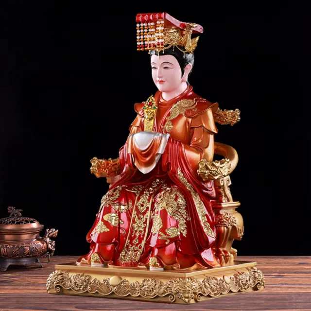 巨匠】媽祖供奉神像天後天妃佛像36*17*20CM海神娘娘神像聖母供奉擺件保