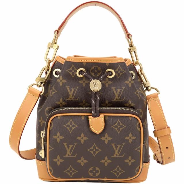 【Louis Vuitton 路易威登】M14017 Noe Cargo 咖啡老花帆布拼牛皮束口手提肩背水桶包(水桶包 肩背 斜背)