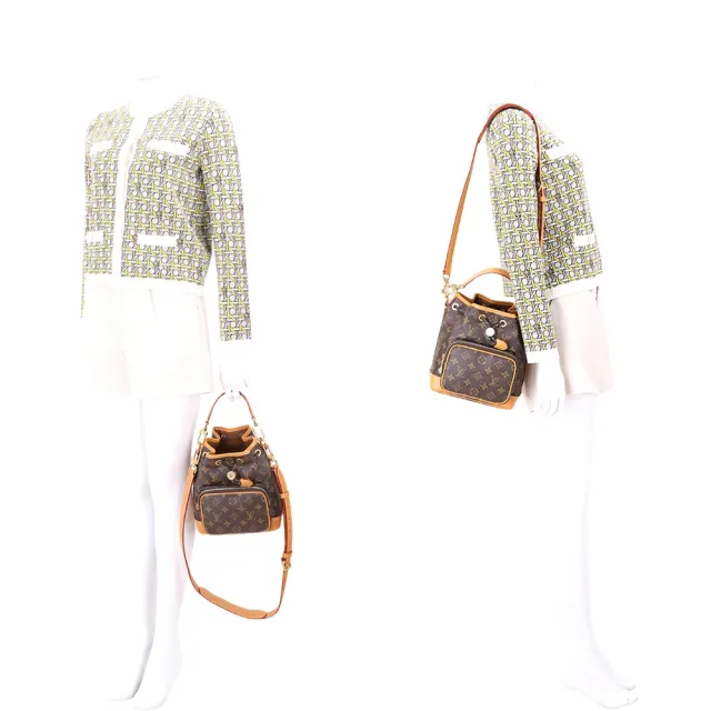 【Louis Vuitton 路易威登】M14017 Noe Cargo 咖啡老花帆布拼牛皮束口手提肩背水桶包(水桶包 肩背 斜背)