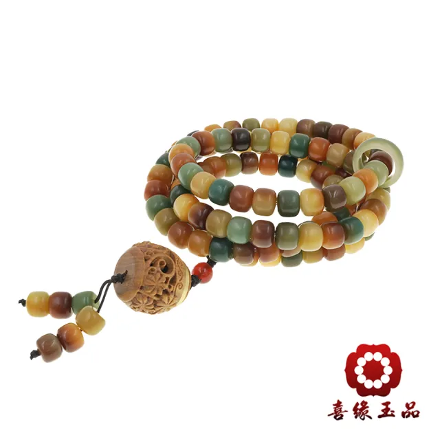 【喜緣玉品】多寶菩提根 佛光照敦煌 108顆念佛珠(8*10mm)(開運風水)
