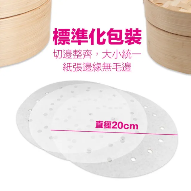 【CLEAN 克林】8吋圓型蒸籠紙超值組60包(氣炸鍋紙 烘焙紙 蒸包紙 蒸炊紙 饅頭紙 包子紙 防沾黏紙 台灣製造)