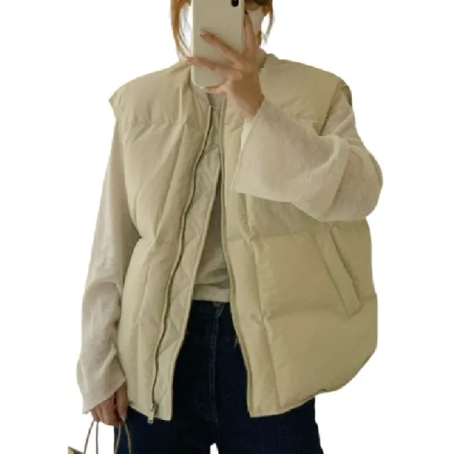 【米蘭精品】現貨+預購 頂級真羽絨背心90%鴨絨羽絨衣秋冬保暖上衣大碼休閒女裝(棒球領女外套4色t1mw14)