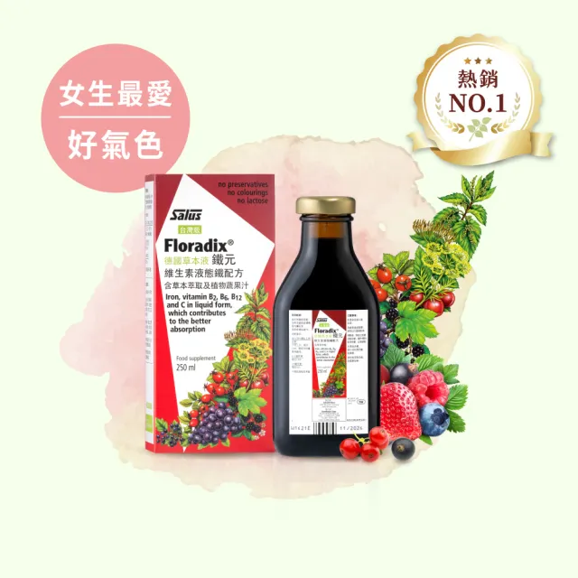 【歐洲屋】德國草本液-Floradix鐵元1入組(共250ml-植物液態鐵)