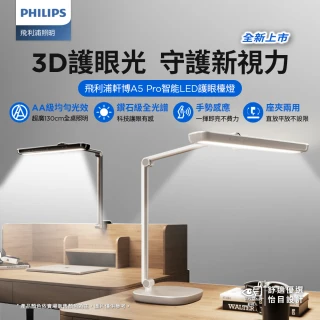 【Philips 飛利浦】66160 軒博 A5 Pro 智能 LED 護眼檯燈(不含夾具)(桌燈 閱讀燈 護眼燈)