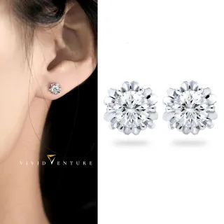 【Vividventure 亞帝芬奇】40分 天然鑽石 真鑽 耳環 璀璨放大款(14K金台+18K金耳針)