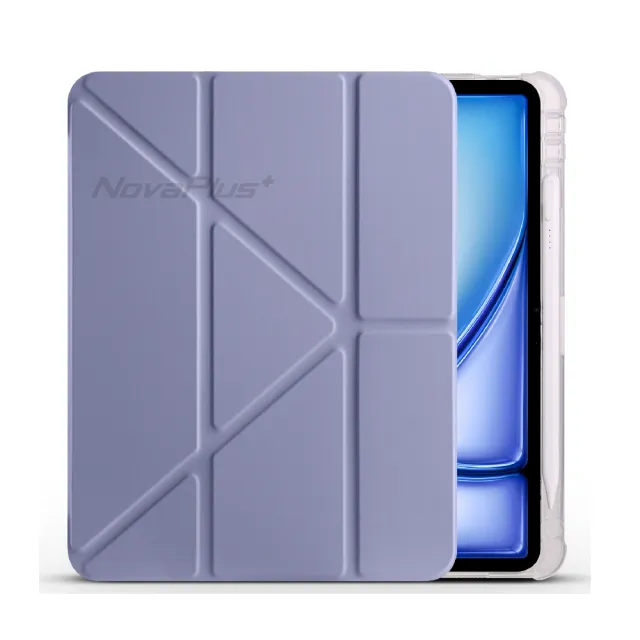 【NovaPlus】iPad 第10代/11代 10.9吋水晶Y折平板保護套(附筆槽設計 透明背蓋iPad原色看的見)