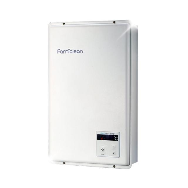 Famiclean 全家安 FH-1600L 天然氣瓦斯熱水器，容量11-20L，適合屋內安裝，提供穩定熱水供應。一般式設計，安全耐用，獨家全機保固3年。選用Famiclean 全家安 FH-1600L，享受可靠的瓦斯熱水器效能，快速加熱，節能環保，是居家必備的天然氣熱水器選擇。