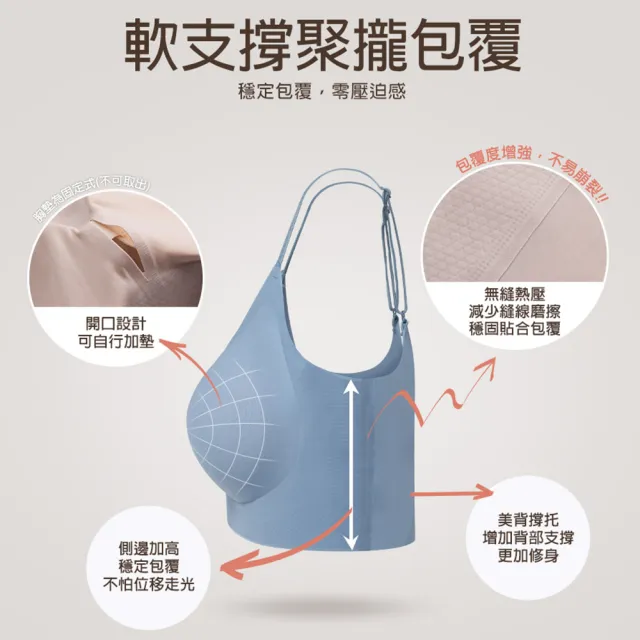 【蒂巴蕾】2件組-涼感無痕無鋼圈內衣 M號-XL號(大尺碼 文胸 內衣 女 無痕內衣 冰絲內衣)