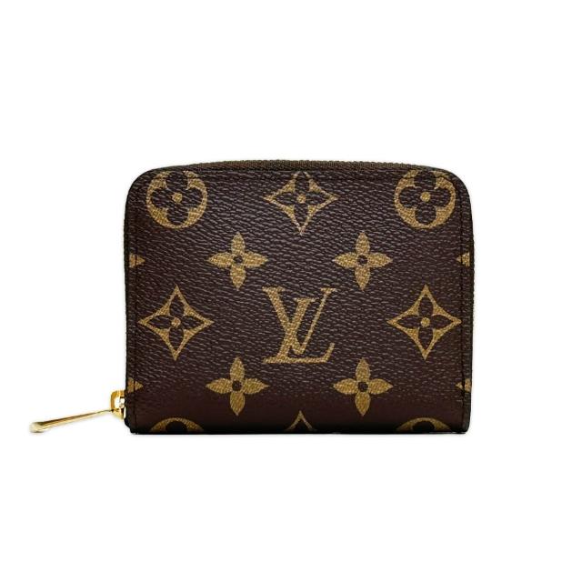 【Louis Vuitton 路易威登】經典老花 棕色 拉鍊短夾 錢包 零錢包(M60067)