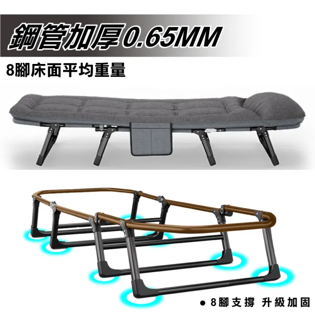 【ONE HOUSE】六段可調_小鋼炮穩固免安裝秒收折疊床_66寬(單人床 行軍床 辦公午休床 露營床)
