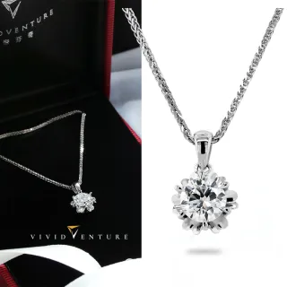 【Vividventure 亞帝芬奇】鉑金+18K鍊 GIA 1克拉 DSI2 3EX 八心八箭 天然鑽石 真鑽 項鍊 微愛
