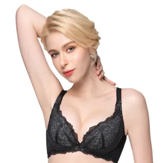 【Swear 思薇爾】柔塑曲線系列B-E罩背心型蕾絲集中包覆塑身女內衣(黑色)