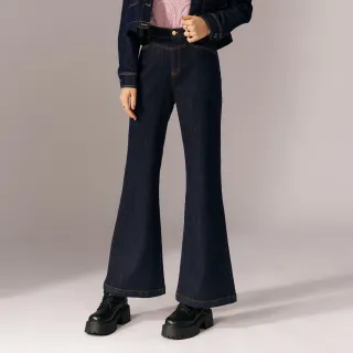 【KERAIA 克萊亞】魅力價-工坊手札防褪色牛仔喇叭褲