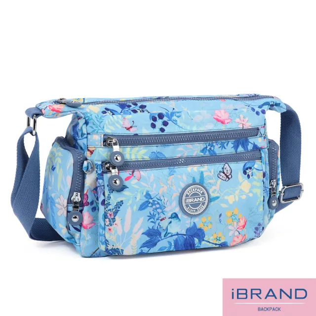 【iBrand】雙11 輕盈防潑水多口袋側背斜背包(防水包 多色任選)