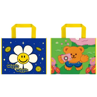 【wiggle wiggle】編織手提袋-星星小花與拍照小熊(mini款)