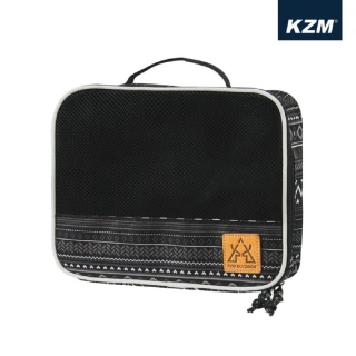 【KZM】(福利品)戶外露營-彩繪民族風透氣型盥洗收納包 黑 K20T3B009BK 公司貨