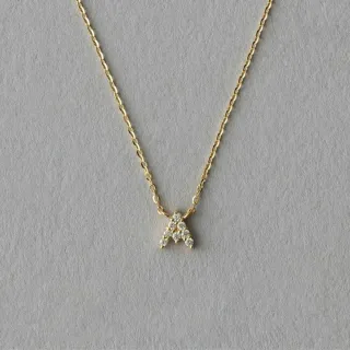 【ete】K18YG 經典字母鑽石項鍊