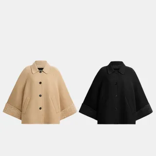 【COACH】蔻馳官方直營 羊毛闊擺大衣-2色任選(CCA25)