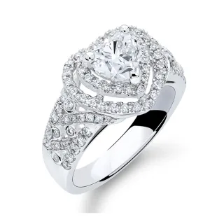 【Vividventure 亞帝芬奇】鉑金 GIA 1克拉 HSI2 天然鑽石 真鑽 戒指 臻心