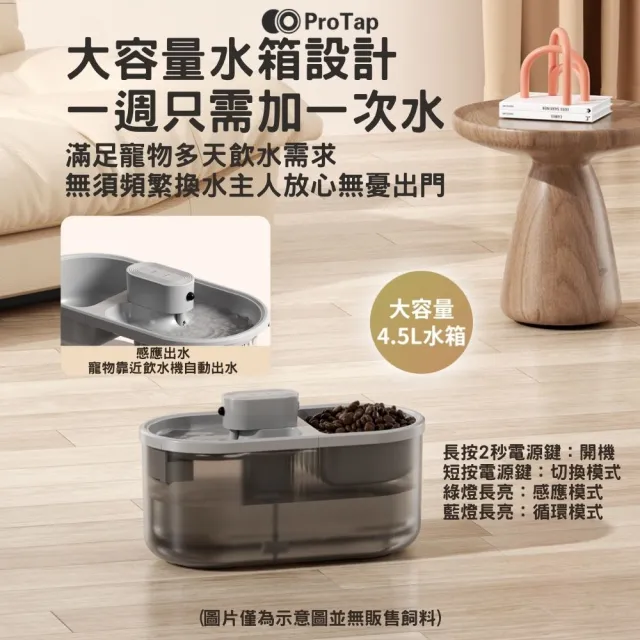 【ProTap】浦拓 無線寵物飲水機