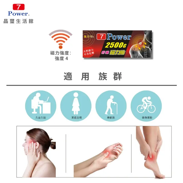 【7Power】舒緩磁力貼2500G X 3包超值組 10枚/包 MIT台灣製造(磁力貼)