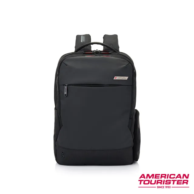 【AMERICAN TOURISTER 美國旅行者】ZORK 3.0 商務輕量多口袋減壓背帶筆電後背包/雙肩包/電腦包16吋(黑)