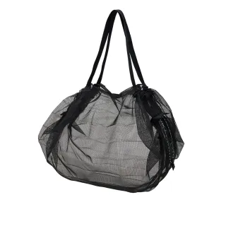 【SHUPATTO】官方直營燈籠型戶外系列秒收環保時尚網袋-大(黑/環保袋/秒收包/防潑)