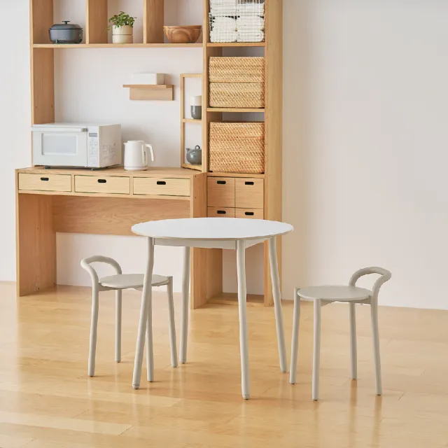 【MUJI 無印良品】室內外兼用鋁腳桌/小 約寬75×深75×高72cm(淺灰/深灰)