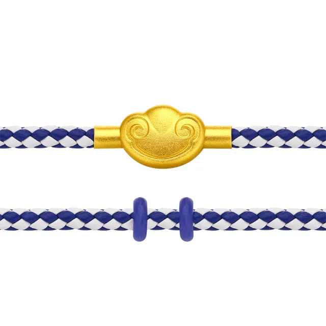 【周大福】DIY串珠經典搭配 如意扣彩色皮繩手繩(多款可選/不含黃金)