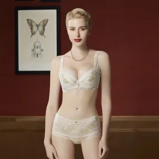 【Swear 思薇爾】金戀花羽系列B-E罩軟鋼圈蕾絲集中包覆女內衣(玄米色)