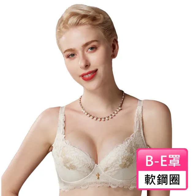 【Swear 思薇爾】金戀花羽系列B-E罩軟鋼圈蕾絲集中包覆女內衣(玄米色)