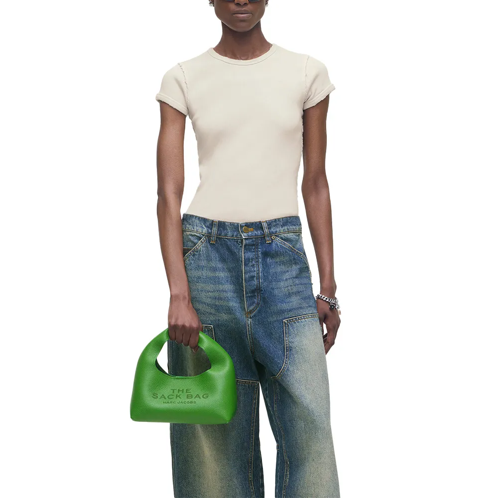 【MARC JACOBS】官方直送 MJ THE SACK 奇異果綠迷你皮革手袋