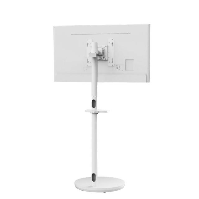 Happytech ST103W-V1 移動式螢幕支架，輕量化設計適合0-15kg重量，支援24型、27型、32型、39型、40型、42型、43型尺寸，白色外觀，提供1年保固（不含零件及消耗品，依原廠規範）。完美適用於辦公、居家移動使用，提升空間靈活性。