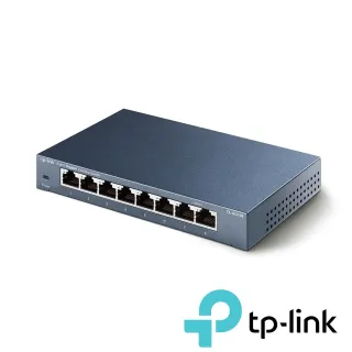 【TP-Link】8埠 Gigabit 桌上型 10/100/1000Mbps 專業級乙太網路交換器 隨插即用 鋼殼(TL-SG108)