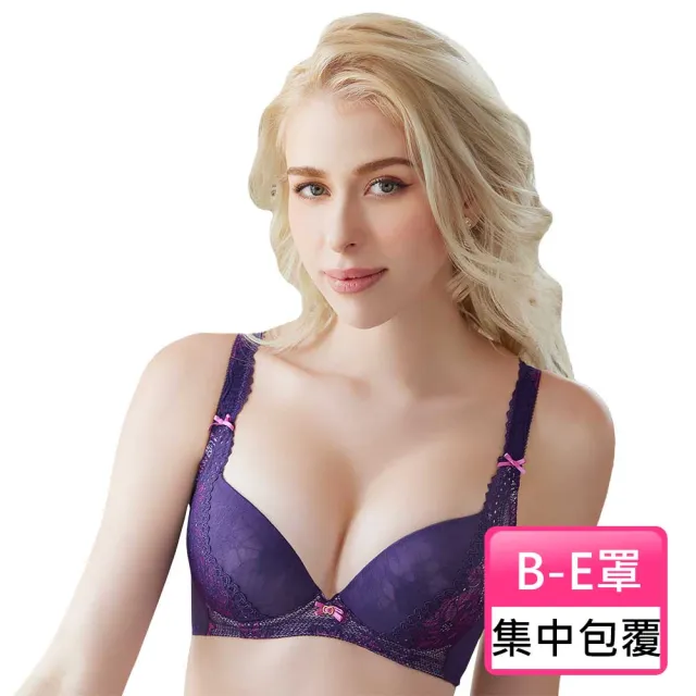 【Swear 思薇爾】撩波芙花春漾系列B-E罩軟鋼圈蕾絲集中包覆女內衣(芙花紫)