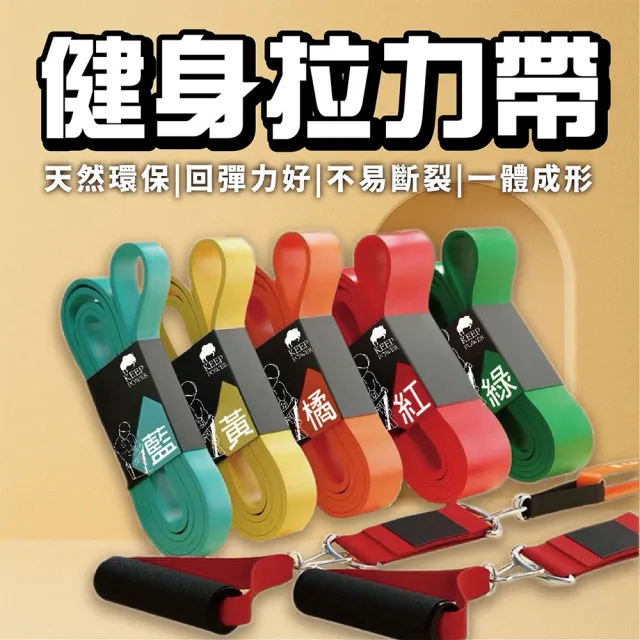 【keep power】拉力帶 彈力帶 阻力帶 健身專用 拉伸瑜珈(半年保固)