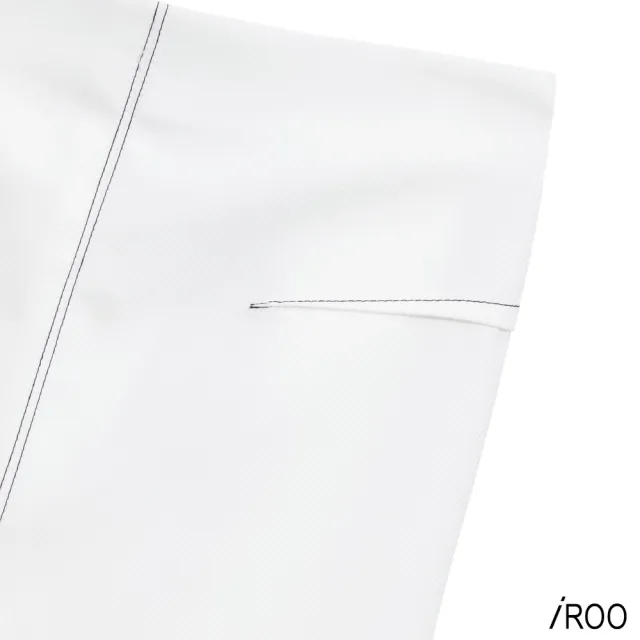 【iROO】跳色壓線開叉中長裙